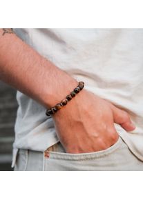 Holzkern Armb&auml;nder Herren Walnuss und Tigerauge