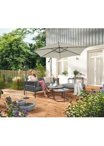 Tchibo - Canap&eacute; de jardin confortable avec tabouret s&eacute;par&eacute; - gris