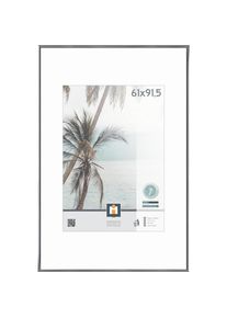 Bilderrahmen , Silberfarben , Kunststoff, Glas , rechteckig , 61x91.5 cm , Bilder & Rahmen, Bilderrahmen, Bilder - & Fotorahmen