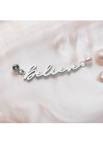 Holzkern Charms Damen Silber und Perle