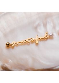 Holzkern Charms Damen Gold und Perle