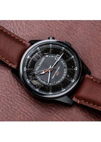 Holzkern Holzuhr Gmt Skywhirl (Marmor/Schwarz), Herren, Naturholz