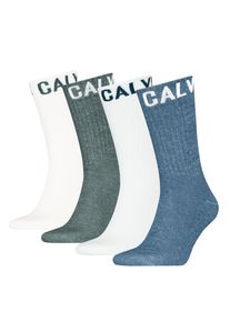 Calvin Klein Jeans, Herren, Socken &raquo;CKJ MEN SOCK 4P RIBBON LOGO ECOM&laquo; 4er Pack, blau, wei&szlig;, teal, - (40/46)
