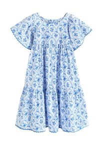 next, Filles Robe, bleu clair / blanc