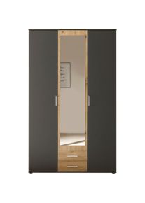 Schlafkontor, Kleiderschrank &raquo;Hanau&laquo;, graphit, artisan eiche, Melamin, B/H/T: 120 cm x 196 cm x 53,5 cm