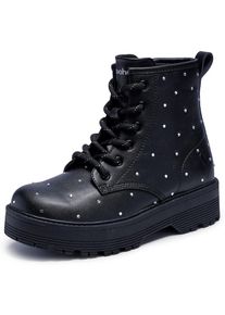 Skechers, Unisex, Schn&uuml;rstiefel &raquo;GRAVLEN HI&laquo; Boots mit Nieten, Gr&ouml;ssenschablone zum Download, schwarz, 32, Modische Stiefel mit h&uuml;bschen Strass-