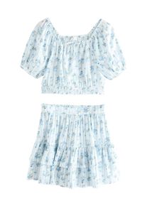 next, Filles Set, azur / bleu pastel / jaune fonc&eacute; / blanc