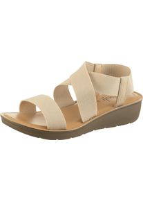 Damen Sandalette Obermaterial aus Textil vanille