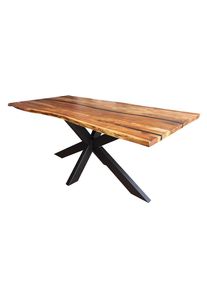 Livetastic Esstisch , Akaziefarben , Holz , Akazie , massiv , organisch , X-Form , 90x76x160 cm , Esszimmer, Esszimmerserien