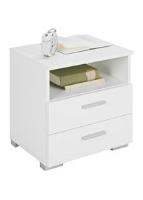 CARRYHOME Nachttisch , Weiss , Kunststoff , 2 Schubladen , 45x47x35 cm , Schlafzimmer, Nachttische