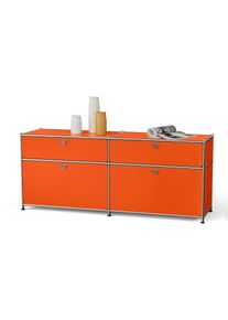 Tchibo - Sideboard Metall &raquo;Cn3&laquo; mit 2 Klappenf&auml;chern und 2 Schubladen - 152x40x64,5cm - orange - Stahl / Aluminium / Kunststoff