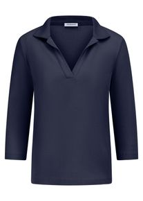 Peter Hahn - Polo-Shirt mit 3/4-Arm, blau, Gr. 36, Baumwolle