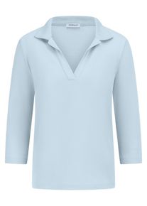 Peter Hahn - Polo-Shirt mit 3/4-Arm, blau, Gr. 44, Baumwolle