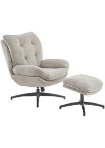 CARRYHOME Relaxsesselset , Schwarz, Taupe , Metall, Textil , 75x97x88 cm , Wohnzimmer, Sessel, Relaxsessel