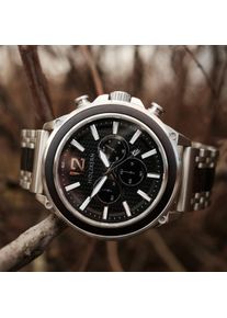 Holzkern Holzuhr Snow Cat (Leadwood/Silber), Herren, Naturholz