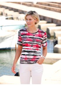 WITT Damen Kurzarmshirt im Druckmuster, ecru-erdbeere-bedruckt, Gr&ouml;&szlig;e 38, 95% Viskose, 5% Elasthan