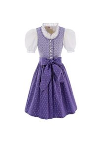 Turi Landhaus Dirndl, (3 tlg.), Kinder, mit Blusenshirt lila 98 N-Gr Praktischer Knopfverschluss vorne