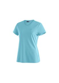 Maier Sports Funktionsshirt &raquo;Trudy&laquo;, Damen T-Shirt, Kurzarmshirt f&uuml;r Wandern und Freizeit blau 46 jeansblau Funktionales T-Shirt mit V-Ausschnitt...