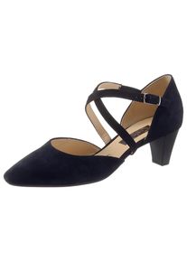 Gabor Spangenpumps, mit komfortablem Stretcheinsatz blau 42 nachtblau Pumps mit &uuml;berkreuzten Riemchen
