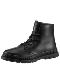 Bugatti Schn&uuml;rstiefel, mit zus&auml;tzlichem Rei&szlig;verschluss, G-Weite schwarz 42 Robuster Stiefel mit Profillaufsohle aus Gummi