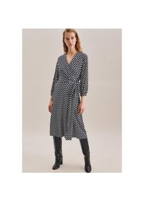 Seidensticker Sommerkleid &raquo;Schwarze Rose&laquo;, 7/8-Arm V-Neck Druck blau 48 Normalgr&ouml;&szlig;en Dunkelblau Passform: Regular fit