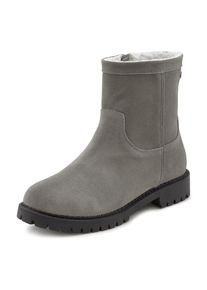Lascana Stiefel, Boots Winterstiefel aus Leder mit Warmfutter und Profilsohle grau 40 Besonders w&auml;rmend