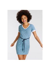 Kangaroos Jerseykleid, (mit Bindeg&uuml;rtel), mit maritimen Minimal-Alloverdruck - NEUE KOLLEKTION blau 42 N-Gr blaugrau Sommerliches Kleid mit...