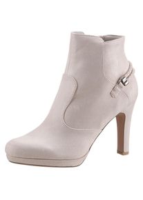 Tamaris High-Heel-Stiefelette, mit Schmuckelement an der Ferse beige 35 creme Elegante Stiefelette mit Innenrei&szlig;verschluss