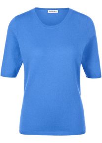 Peter Hahn - Rundhals-Pullover aus Schurwolle und Kaschmir, blau, Gr. 38, Schurwolle