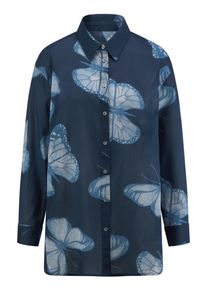 Emilia Lay - Long-Bluse, blau, Gr. 54, Baumwolle