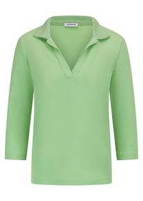 Peter Hahn - Polo-Shirt mit 3/4-Arm, gr&uuml;n, Gr. 36, Baumwolle