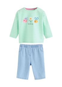 next, Filles Set, bleu denim / jaune / menthe / vert pastel