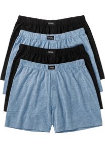 Lockere Jersey Boxershorts mit weicher Baumwolle (4er Pack) in blau, Gr&ouml;sse 7 (XL), 100% Baumwolle, bonprix