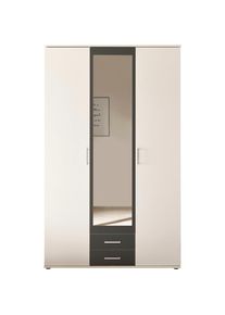 Schlafkontor, Kleiderschrank &raquo;Hanau&laquo;, wei&szlig;, graphit, Melamin, B/H/T: 120 cm x 196 cm x 53,5 cm