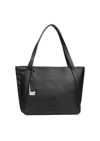 Gabor, Unisex, Shopper &raquo;Elfie&laquo; aus fein genarbtem, glattem Kunstleder und mit einem Logo Rubber Patch, schwarz, B/H/T: 44cm x 28cm x 11cm, PRAKTISCHER