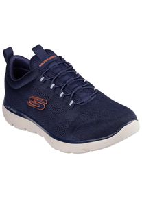 Skechers, Herren, Slip-On Sneaker &raquo;SUMMITS&laquo; Freizeitschuh, Slipper, Komfortschuh mit elastischer Bungee-Schn&uuml;rung, navy, orange, 40, Sportiver 