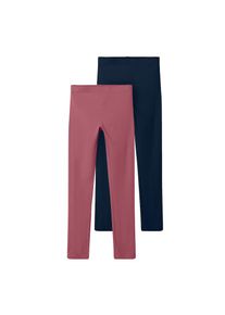 name it, Unisex, Leggings &raquo;NKFVIVIAN 2P LEGGING L NOOS&laquo; unifarben, casual, sehr schmal, Baumwollmischung, Jersey, deco rose, 98/104, N-Gr, Leggings 