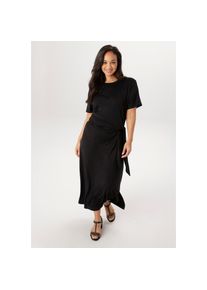 Aniston Plus, Unisex, Aniston PLUS Maxikleid mit raffiniertem Bindeband - NEUE KOLLEKTION, schwarz, 44, N-Gr, Kleid aus weich fliessender, elastischer