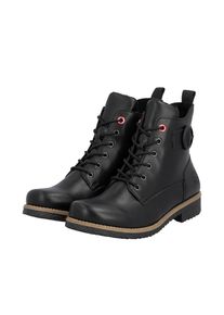 Rieker, Unisex, Schn&uuml;rstiefelette Schn&uuml;rboots, Stiefelette, Blockabsatz mit dekorativer Zierschnalle, schwarz, 42, Schn&uuml;rstiefelette mit 