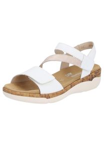 Remonte, Unisex, Keilsandalette , Sommerschuh, Klettschuh, Riemchensandale mit Softfussbett, wei&szlig;, ros&eacute;goldfarben, 40, Sandalette mit regulierbaren 