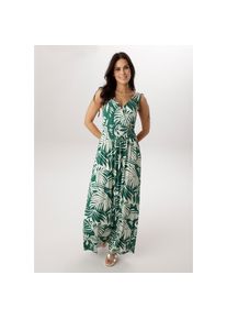 Aniston Selected, Unisex, Aniston SELECTED Sommerkleid mit breiten Tr&auml;gern zum Raffen - NEUE KOLLEKTION, gr&uuml;n, sanftes wei&szlig;, 46, N-Gr, Kleid mit 