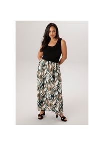 Aniston Plus, Unisex, Aniston PLUS Jerseykleid in 2-in-1-Optik - NEUE KOLLEKTION, schwarz, bunt, 48, N-Gr, Oberteil in Jerseyqualit&auml;t und Rockteil aus