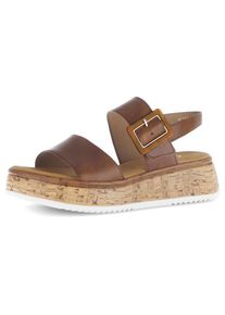 Gabor, Unisex, Keilsandalette &raquo;RHODOS&laquo; , Riemchensandale, Sommerschuh, Sandale in Weite G (=weit), braun, 40,5, Sandalette mit grosser Zierschnalle 