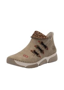 Rieker, Unisex, Sneakerboots Schlupfboots, Stiefelette, High Top Sneaker mit Innenreissverschluss, hellbeige, leo, 38, Kn&ouml;chelhoher Sneaker mit 