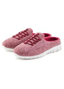Vivance, Unisex, Hausschuh &raquo;Sneaker&laquo; Slipper, Pantoffel, Pantolette, Clog VEGAN, beere, 42, Sneaker zum Reinschl&uuml;pfen in leicht melierter Optik