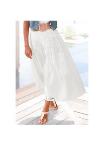 Buffalo, Unisex, Maxirock aus Spitze, Eyelet, Sommerrock, modische Lochstickerei, wei&szlig;, 38, Sommerrock mit Lochstickerei