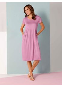 WITT Damen Jerseykleid gerafft, mit Taschen, orchidee, Gr&ouml;&szlig;e 50, 100% Viskose