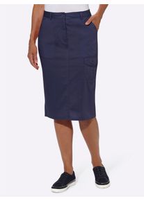 WITT Damen Sommerrock mit verdecktem Gehschlitz, marine, Gr&ouml;&szlig;e 22, 98% Baumwolle, 2% Elasthan
