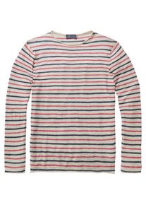 Seldom Herren-Strickpulli Beige-Rot-Blau M
