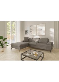 Sit & More Sit & More, sit&more Ecksofa &raquo;Morris Jubi L-Form, B: 247 cm&laquo; mit Armteilfunktion & 1 Zierkissen, optional Bettfunktion, taupe, 100% Polyester, B/H/T: 